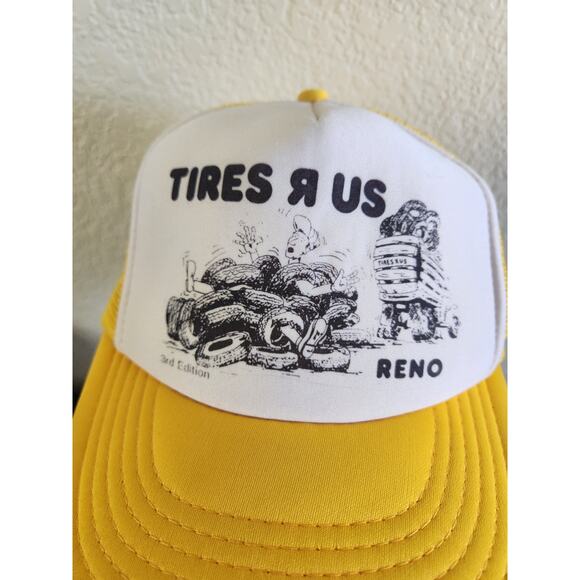 Men's Yellow Tires R Us Trucker Hat One Size - Picture 2 of 7